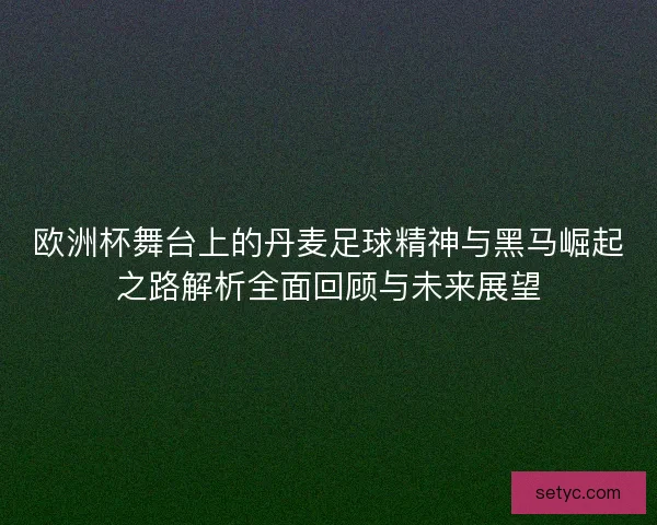 欧洲杯舞台上的丹麦足球精神与黑马崛起之路解析全面回顾与未来展望